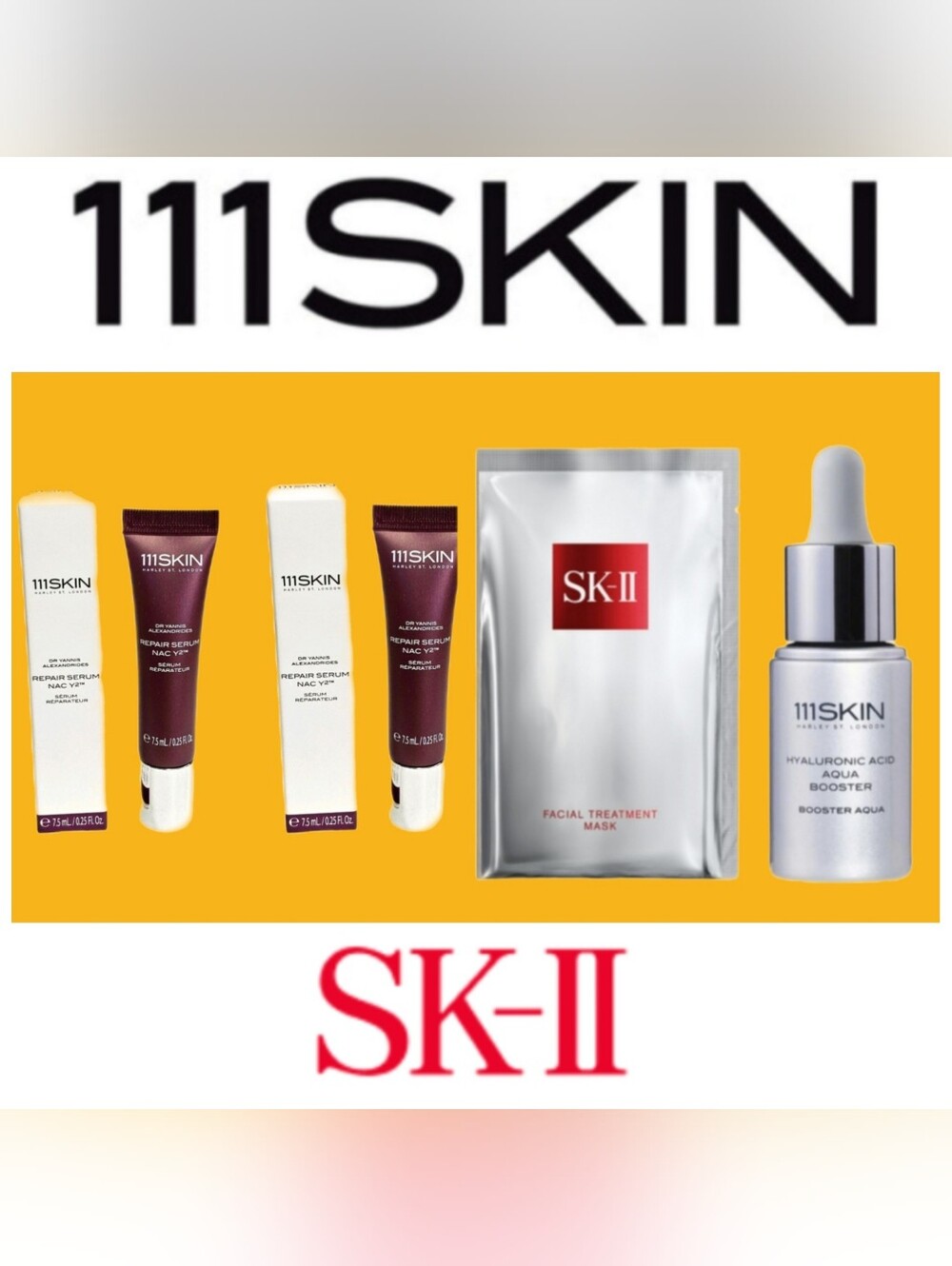 111skin & SK-II anti aging cosmetics.